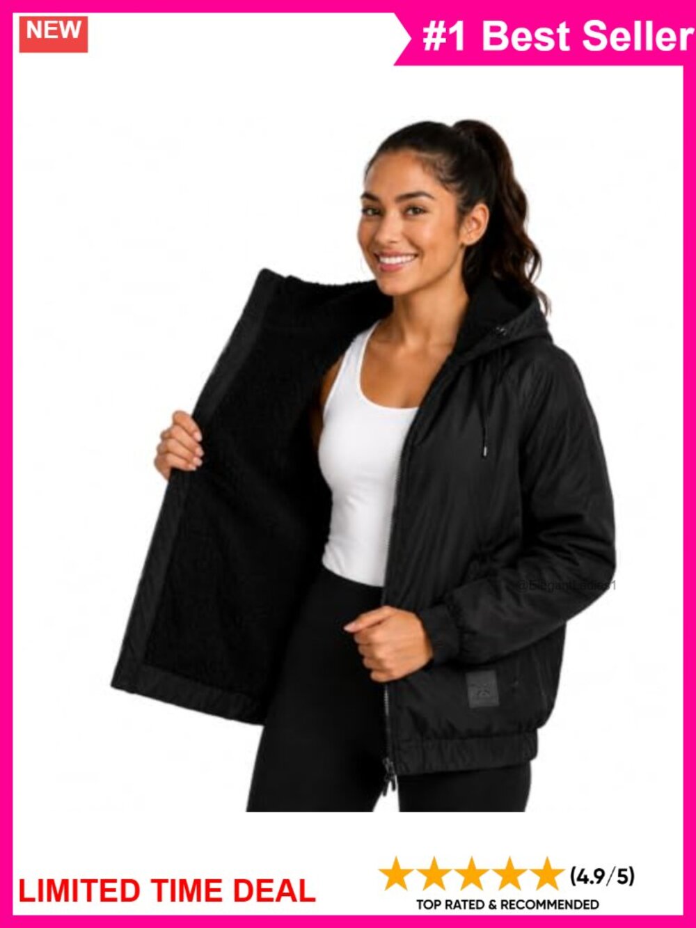 Reebok Women's Midweight Sherpa Fleece Softshell Windbreaker Jacket
